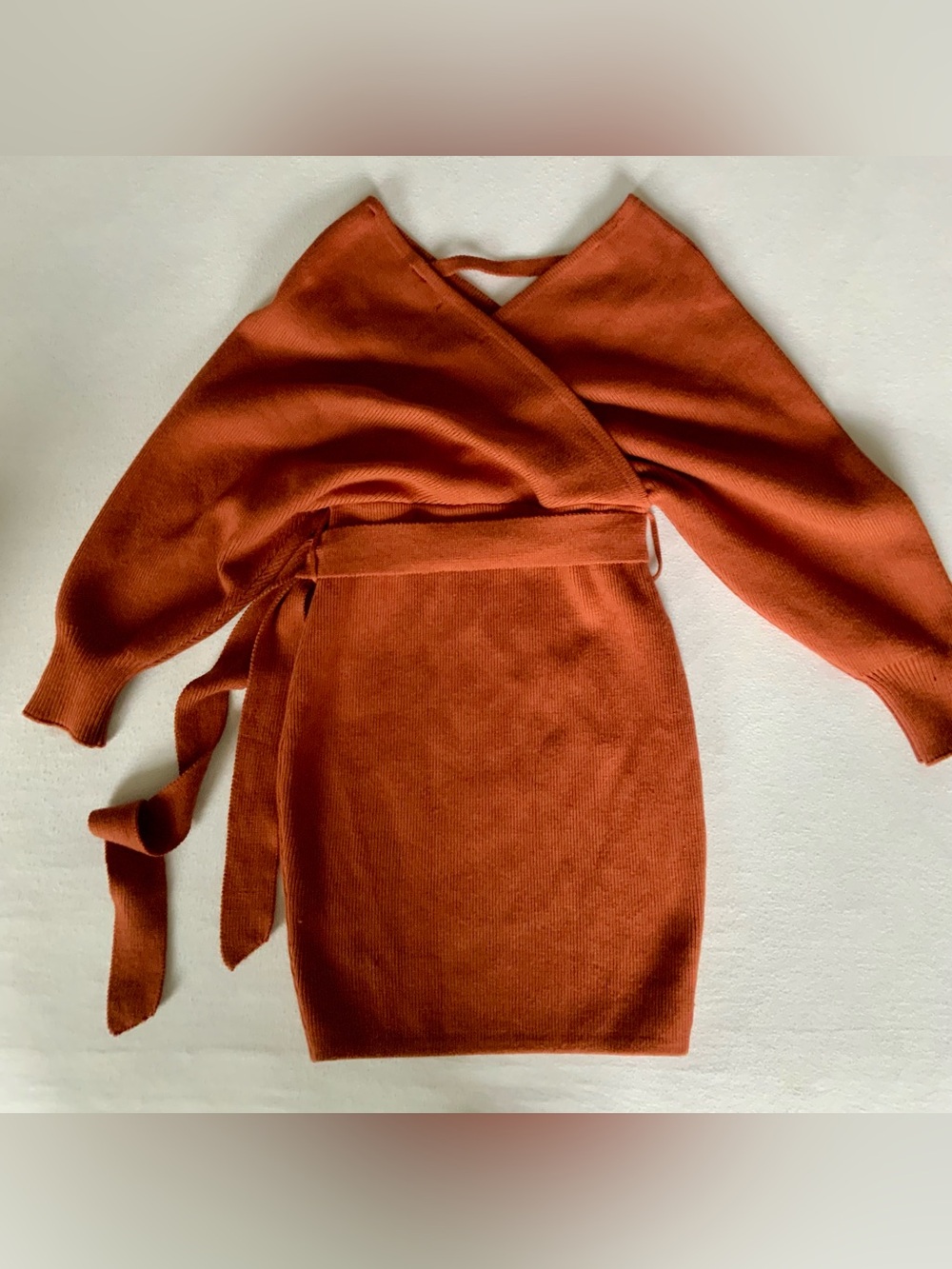 Lulus Modena Rust Brown Dolman Sleeve Bodycon Sweater Dress Size S - Picture 3 of 10